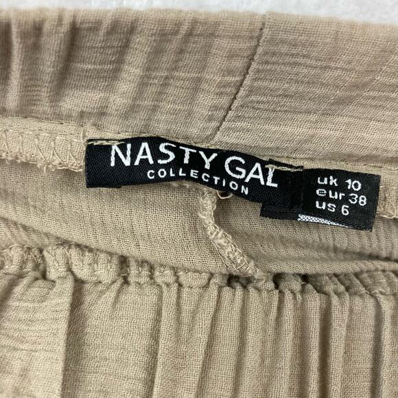 Nasty Gal Crinkle Split Wide Leg Cover Up Trousers Size 6 Beach Resort Festival - Picture 7 of 11